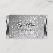 Glamour Silver Glitzer Luminous Sparkle Diamonds Visitenkarte (Vorderseite)