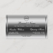 Glamour Silver Glitzer Luminous Sparkle und Logo Visitenkarte (Rückseite)