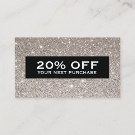 Glamour Silver Glitzer Moderne Beauty Coupon Card