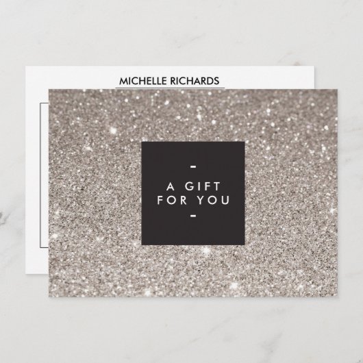 Glamour Silver Glitzer Moderne Schönheitskarte (Vorne/Hinten)