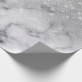 Glamour Silver Glitzer White Marble Ombre Geschenkpapier (Ecke)