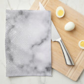 Glamour Silver Glitzer White Marble Ombre Geschirrtuch (Viertel Falte)