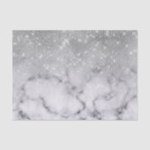 Glamour Silver Glitzer White Marble Ombre Seidenpapier (Vorderseite)