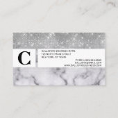 Glamour Silver Glitzer White Marble Ombre Treuekarte (Rückseite)