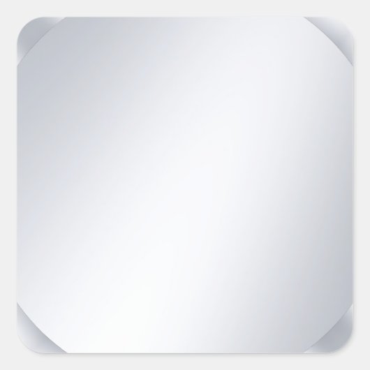 Glamour Silver Look Blank Elegant Template Quadratischer Aufkleber (Vorderseite)