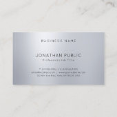 Glamour Silver Look Elegant Modernes Monogramm Visitenkarte (Rückseite)