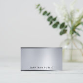 Glamour Silver Look Lights Modernes Berufliches To Visitenkarte (Stehend Vorderseite)