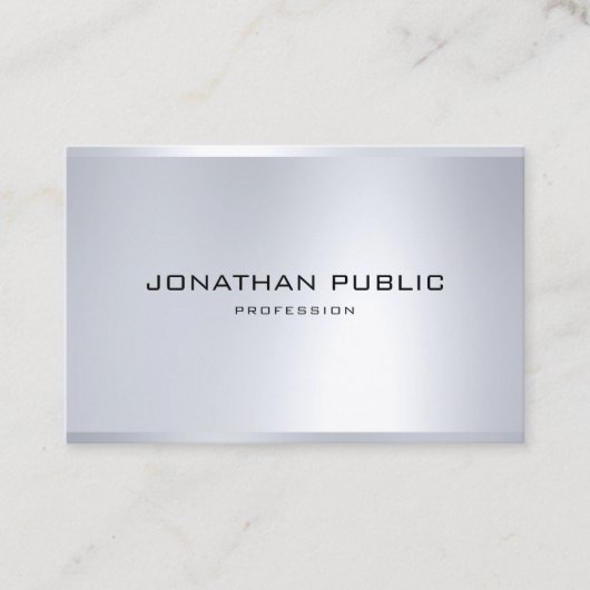 Glamour Silver Look Modernes Berufliches Template Visitenkarte (Vorderseite)