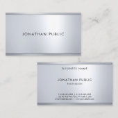 Glamour Silver Metallic Look Elegante Vorlage Visitenkarte (Vorne/Hinten)
