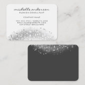 Glamour Silver Sequin White Gray Visitenkarte (Vorne/Hinten)