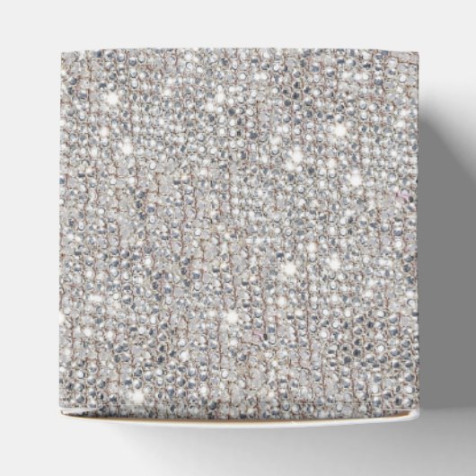 Glamour Silver Sequins Blue Bow Diamond Geschenkschachtel (Oben)