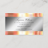 Glamour Silver Shimmerly Rose Gold und Monogram Visitenkarte (Rückseite)