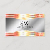 Glamour Silver Shimmerly Rose Gold und Monogram Visitenkarte (Vorderseite)