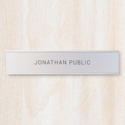 Glamour Silver Template Elegant Minimalistisch mod Türschild (Vorderseite )