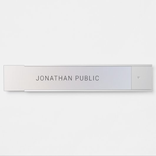 Glamour Silver Template Elegant Minimalistisch mod Türschild (Vorderseite )