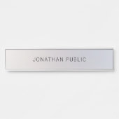 Glamour Silver Template Elegant Minimalistisch mod Türschild (Vorderseite )
