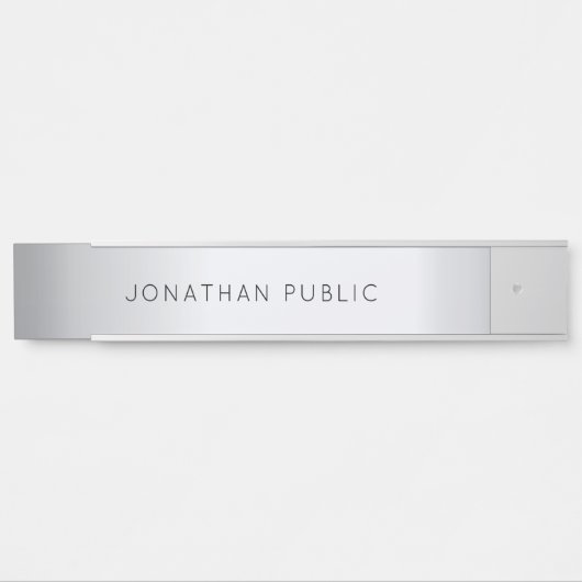 Glamour Silver Template Elegant Modern Einfach Türschild (Vorderseite )