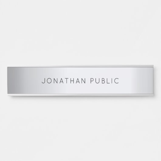Glamour Silver Template Elegant Modern Einfach Türschild (Vorderseite )
