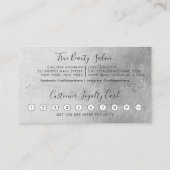 Glamour Silver Thick Glitzer Tropfens Loyalität Treuekarte (Rückseite)