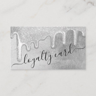 Glamour Silver Thick Glitzer Tropfens Loyalität Treuekarte