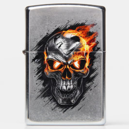 Glamour Skull - Metal Gravur Kunst Zippo Feuerwerk