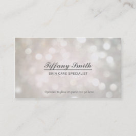 Glamour Sparkle White Bokeh Chic Business Card Visitenkarte