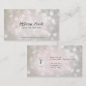 Glamour Sparkle White Bokeh Chic Business Card Visitenkarte (Vorne/Hinten)