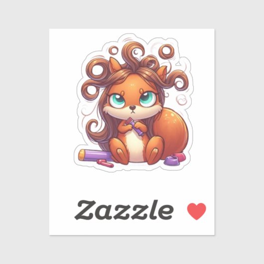 Glamour Squirrel Hair Day Aufkleber (Blatt)