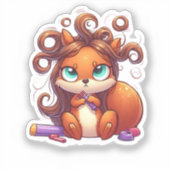 Glamour Squirrel Hair Day Aufkleber (Vorderseite)