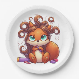 Glamour Squirrel Hair Day Pappteller