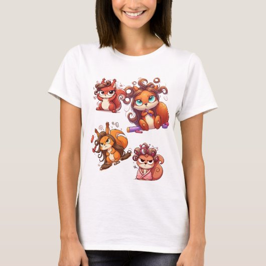 Glamour Squirrel Hair Day T-Shirt (Vorderseite)