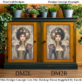 Glamour Steampunk Frau DM2L Decoupage Seidenpapier