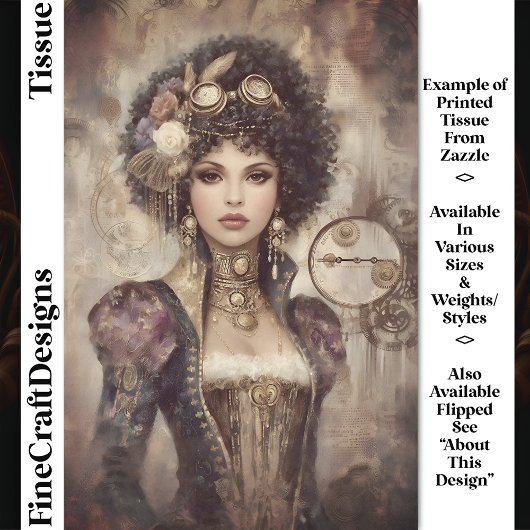 Glamour Steampunk Woman DM2RF Decoupage Seidenpapier