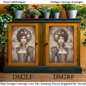 Glamour Steampunk Woman DM2RF Decoupage Seidenpapier