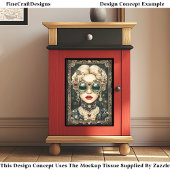 Glamour Steampunk Woman, Verziert BY8 Decoupage Seidenpapier