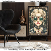 Glamour Steampunk Woman, Verziert BY8 Decoupage Seidenpapier