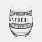 Glamour-stemless-Weinglas mit griechischem Schlüss Weinglas Ohne Stiel (Rückseite)