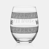 Glamour-stemless-Weinglas mit griechischem Schlüss Weinglas Ohne Stiel (Rechts)