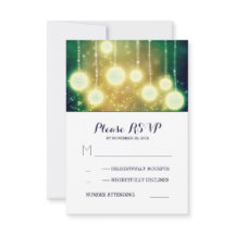 Glamour-String-Leuchtlinien Hochzeit-RSVP-Karten