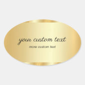 Glamour Template Gold Calligraphy Your Custom Text Ovaler Aufkleber (Vorderseite)