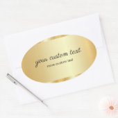 Glamour Template Gold Calligraphy Your Custom Text Ovaler Aufkleber (Umschlag)