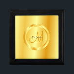 Glamour Template Imitate Gold Modern Monogram Erinnerungskiste<br><div class="desc">Glamouröse Template Imitate Gold Moderne Monogram Elegant Holzschmuck bewahren Geschenkboxen.</div>