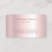 Glamour Template Luxuriöse Architektur Rose Gold Visitenkarte (Rückseite)