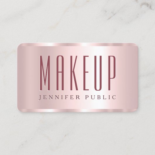 Glamour Template Rose Gold Luxuriöses Makeup Visitenkarte (Vorderseite)
