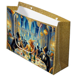 Glamour und Glitz Vintage Silvester-Geschenktasche Große Geschenktüte