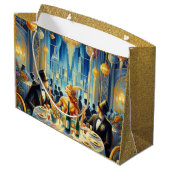 Glamour und Glitz Vintage Silvestertasche Große Geschenktüte (Rückseite Schrägansicht)