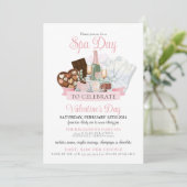 Glamour Valentines Champagne Chocolate Wellness-Ce Einladung (Stehend Vorderseite)