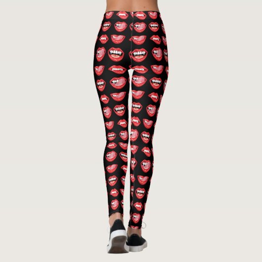 Glamour Vampirelippen Leggings (Rückseite)