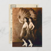 Glamour Vaudeville Dancer Duo Vintag Feathers Postkarte (Vorne/Hinten)