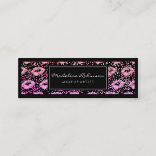 Glamour Vibrannter Glitzer Kisses Speck Black Bord Mini Visitenkarte